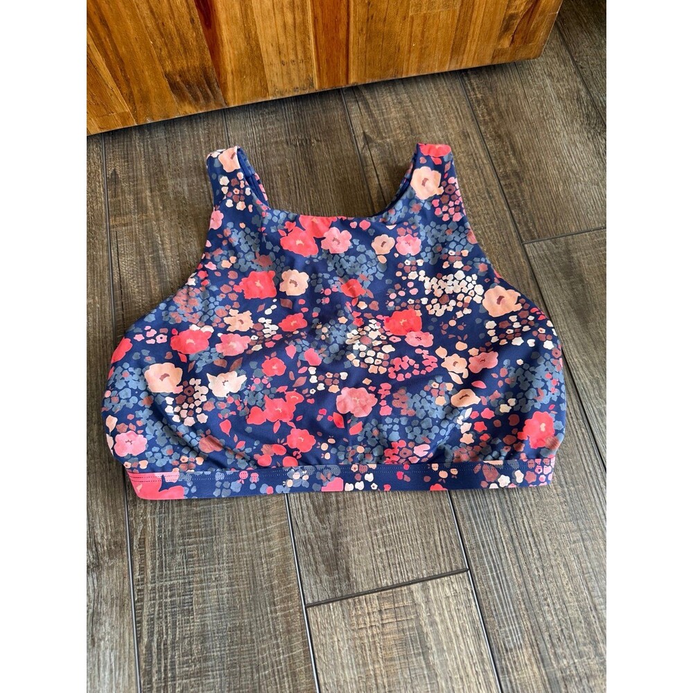 Title Nine Selkie High Neck Bikini Top Sz. XL Floral Crush